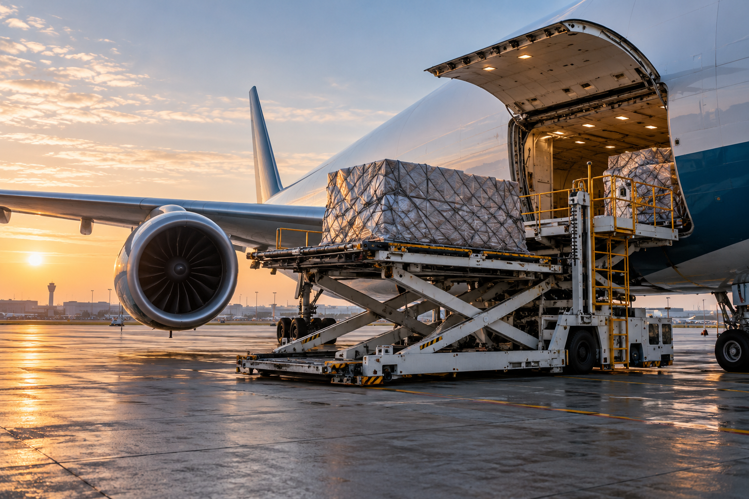 Imagen ilustrativa: carga de pallets en un avión